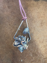 Load image into Gallery viewer, Lilac and Amethyst Real Copper Plated Flower Pendant
