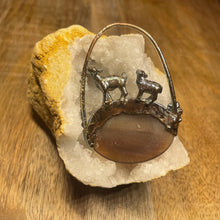 Load image into Gallery viewer, Deer and Petrified Wood Inner Beast Pendant w/ Real Fern
