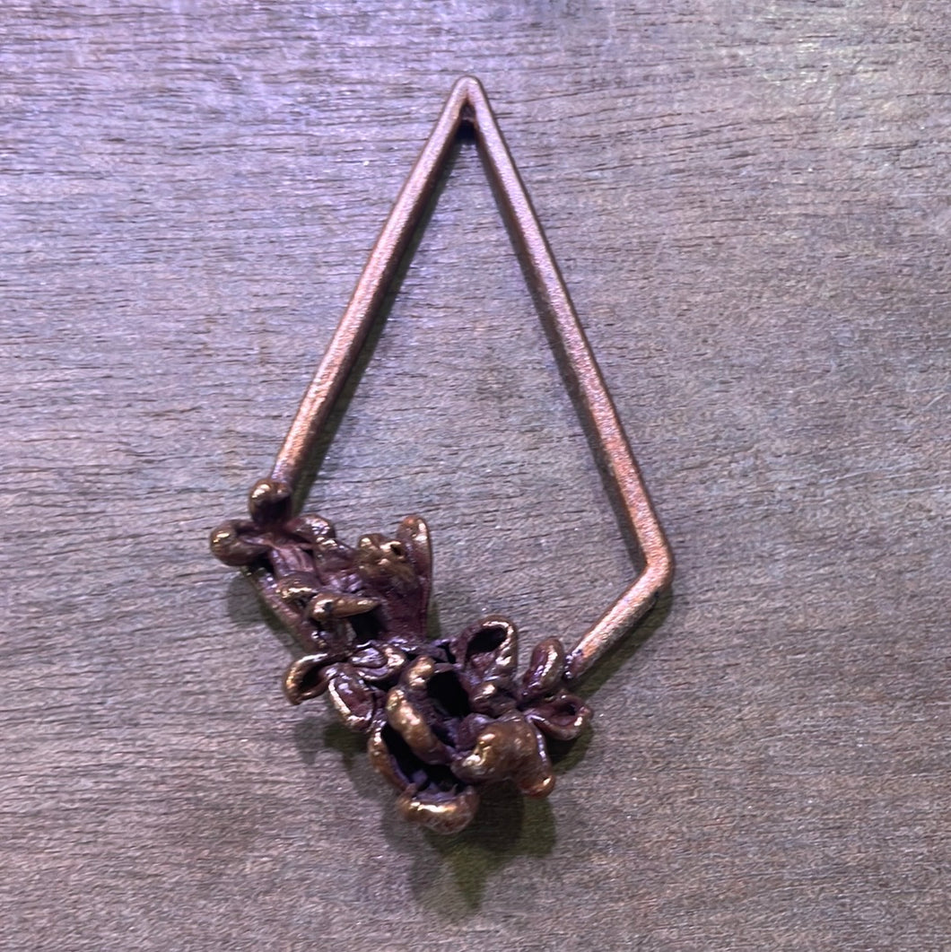 Lilac Real Copper Plated Flower Pendant