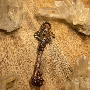 Celestial Key with Sunburst and Quartz