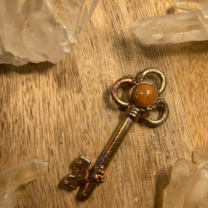 Celestial Key with Moon, Stars, and Aventurine