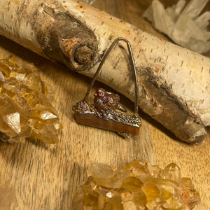 Bird and Arizona Petrified Wood Inner Beast Pendant