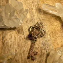 Load image into Gallery viewer, Celestial Key with Sunburst, and Amethyst
