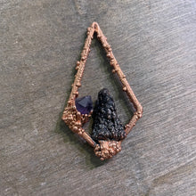 Load image into Gallery viewer, Morel and Amethyst Real Mushroom Pendant
