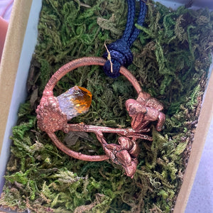 Bluebells and HT Citrine Real Copper Plated Flower Pendant