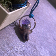 Load image into Gallery viewer, Real Mouse Skull and Amethyst Pendant
