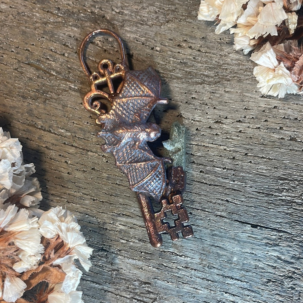 Bat Inner Beast Key Pendant w/ Chlorite Quartz