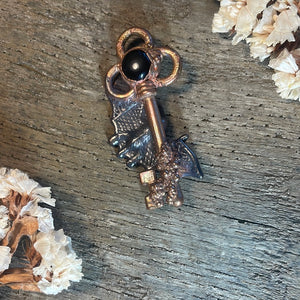 Bat Inner Beast Key Pendant w/ Onyx