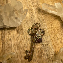 Load image into Gallery viewer, Celestial Key with Sunburst, and Amethyst
