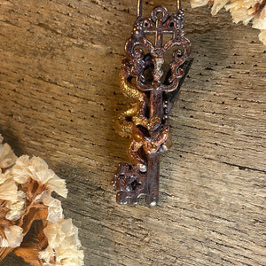 Dragon Key Inner Beast Pendant w/ Black Tourmaline