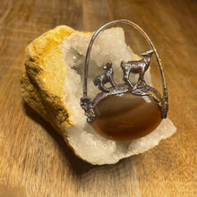 Load image into Gallery viewer, Deer and Petrified Wood Inner Beast Pendant w/ Real Fern
