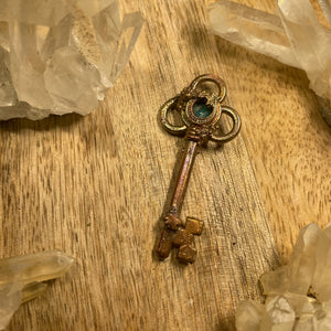 Celestial Key with Moon, Stars, and Amazonite