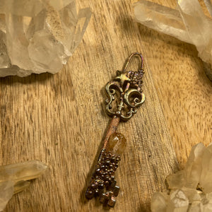 Celestial Key with Moon, Stars, and HT Citrine