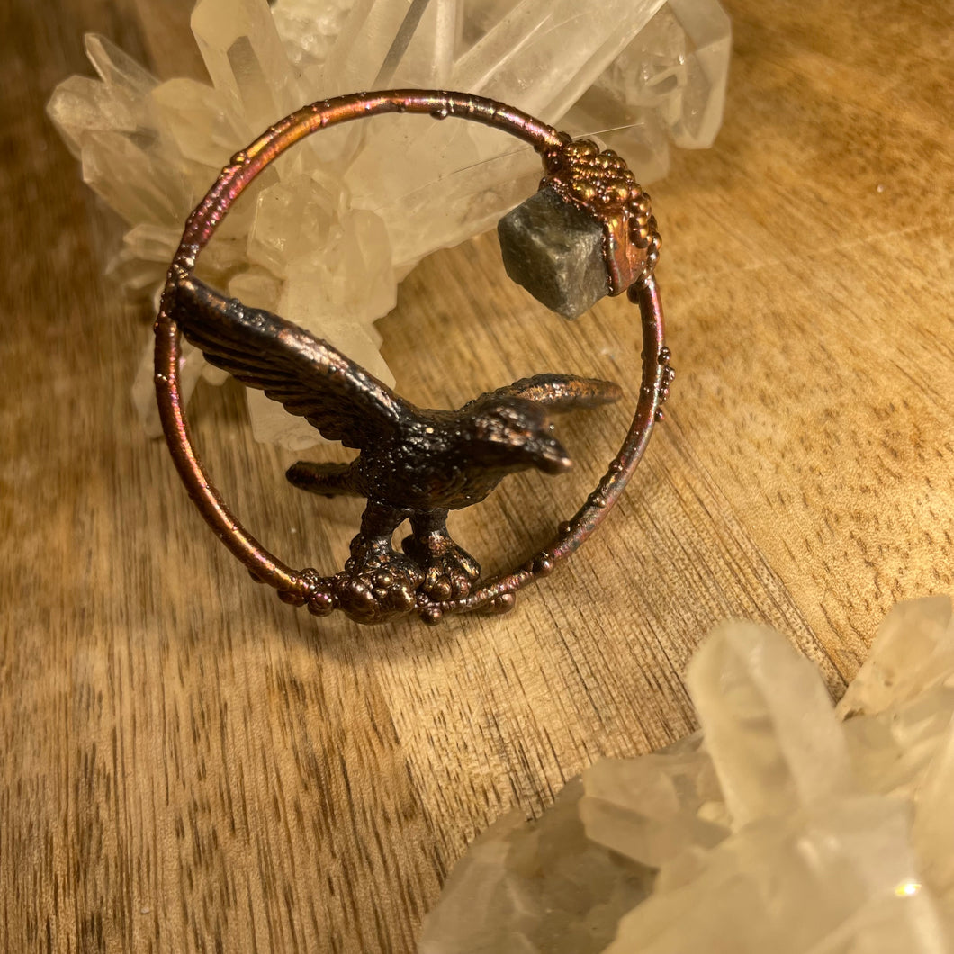 Crow and Tourmaline Inner Beast Pendant