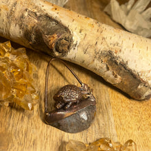 Load image into Gallery viewer, Hedgehog and Moss Agate Inner Beast Pendant w/ Real Fern
