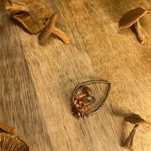 Load image into Gallery viewer, Real Copper Plated Mushroom Pendant with a Starflower and Phantom Quartz
